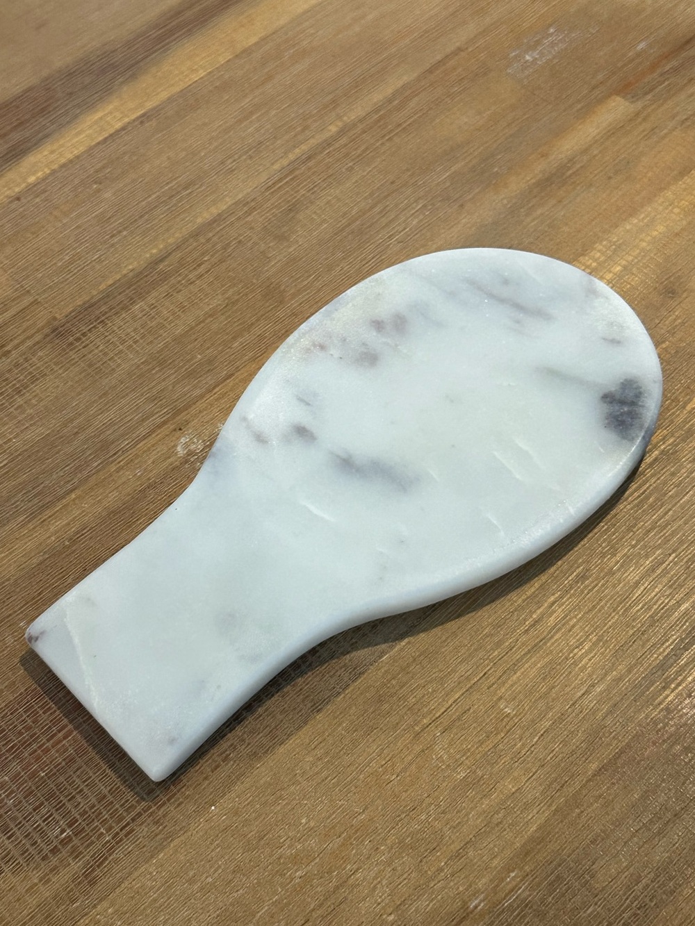 White & Grey Marble Spoon Rest